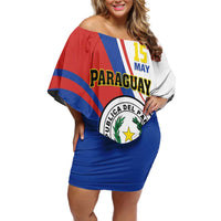 Personalized Paraguay Independence Day 2025 Off Shoulder Short Dress Passiflora Paz y justicia