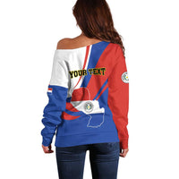 Personalized Paraguay Independence Day 2025 Off Shoulder Sweater Passiflora Paz y justicia