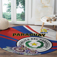Paraguay Independence Day 2025 Round Carpet Passiflora Paz y justicia