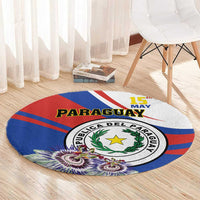 Paraguay Independence Day 2025 Round Carpet Passiflora Paz y justicia