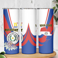 Personalized Paraguay Independence Day 2025 Skinny Tumbler Passiflora Paz y justicia