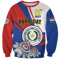Personalized Paraguay Independence Day 2025 Sweatshirt Passiflora Paz y justicia