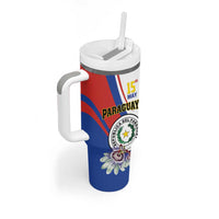 Personalized Paraguay Independence Day 2025 Tumbler With Handle Passiflora Paz y justicia