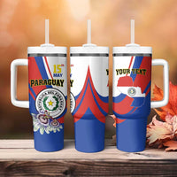 Personalized Paraguay Independence Day 2025 Tumbler With Handle Passiflora Paz y justicia