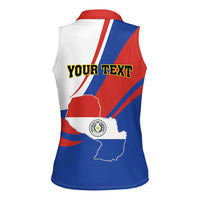 Personalized Paraguay Independence Day 2025 Women Sleeveless Polo Shirt Passiflora Paz y justicia