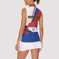 Personalized Paraguay Independence Day 2025 Women Sleeveless Polo Shirt Passiflora Paz y justicia