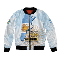 Personalized Argentine Revolution Day 1810 Bomber Jacket Sol de Mayo