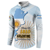 Personalized Argentine Revolution Day 1810 Button Sweatshirt Sol de Mayo