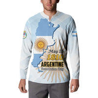 Personalized Argentine Revolution Day 1810 Button Sweatshirt Sol de Mayo