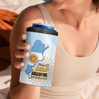 Personalized Argentine Revolution Day 1810 4 in 1 Can Cooler Tumbler Sol de Mayo