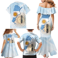 Personalized Argentine Revolution Day 1810 Family Matching Mermaid Dress and Hawaiian Shirt Sol de Mayo