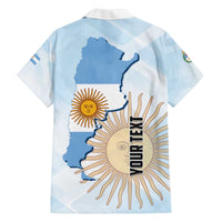 Personalized Argentine Revolution Day 1810 Family Matching Off The Shoulder Long Sleeve Dress and Hawaiian Shirt Sol de Mayo