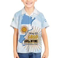 Personalized Argentine Revolution Day 1810 Family Matching Off The Shoulder Long Sleeve Dress and Hawaiian Shirt Sol de Mayo