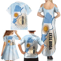 Personalized Argentine Revolution Day 1810 Family Matching Summer Maxi Dress and Hawaiian Shirt Sol de Mayo