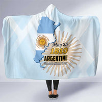 Argentine Revolution Day 1810 Hooded Blanket Sol de Mayo
