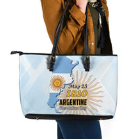 Argentine Revolution Day 1810 Leather Tote Bag Sol de Mayo