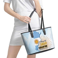 Argentine Revolution Day 1810 Leather Tote Bag Sol de Mayo