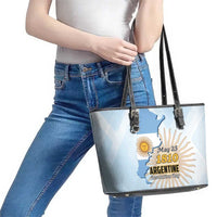 Argentine Revolution Day 1810 Leather Tote Bag Sol de Mayo