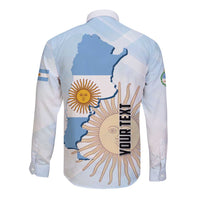 Personalized Argentine Revolution Day 1810 Long Sleeve Button Shirt Sol de Mayo