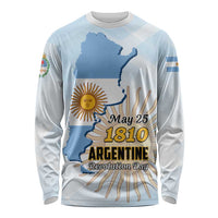 Personalized Argentine Revolution Day 1810 Long Sleeve Shirt Sol de Mayo