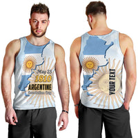 Personalized Argentine Revolution Day 1810 Men Tank Top Sol de Mayo
