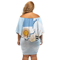 Personalized Argentine Revolution Day 1810 Off Shoulder Short Dress Sol de Mayo