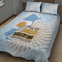 Argentine Revolution Day 1810 Quilt Bed Set Sol de Mayo
