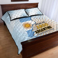 Argentine Revolution Day 1810 Quilt Bed Set Sol de Mayo