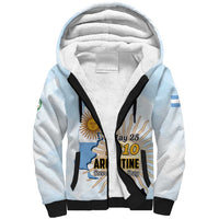 Personalized Argentine Revolution Day 1810 Sherpa Hoodie Sol de Mayo