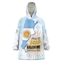 Personalized Argentine Revolution Day 1810 Wearable Blanket Hoodie Sol de Mayo
