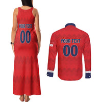 Custom Panama Football Couples Matching Tank Maxi Dress and Long Sleeve Button Shirt Vamos Los Canaleros