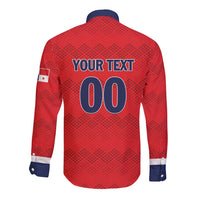 Custom Panama Football Long Sleeve Button Shirt Vamos Los Canaleros