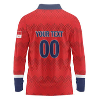 Custom Panama Football Long Sleeve Polo Shirt Vamos Los Canaleros