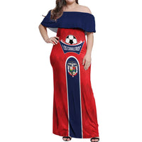 Custom Panama Football Off Shoulder Maxi Dress Vamos Los Canaleros