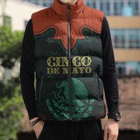 Personalized Cinco de Mayo Sleeveless Puffer Jacket Grunge Stylized
