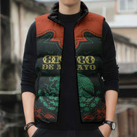 Personalized Cinco de Mayo Sleeveless Puffer Jacket Grunge Stylized