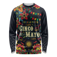 Personalized Cinco de Mayo Long Sleeve Shirt Vibrant Flowers