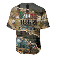 Mexican Battle of Puebla Baseball Jersey Vintage Art Style