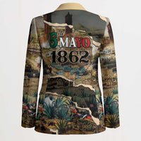 Mexican Battle of Puebla Blazer Vintage Art Style