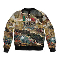 Mexican Battle of Puebla Bomber Jacket Vintage Art Style