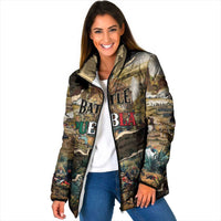 Mexican Battle of Puebla Padded Jacket Vintage Art Style