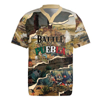 Mexican Battle of Puebla Rugby Jersey Vintage Art Style