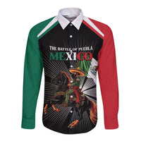 Mexico Battle of Puebla Long Sleeve Button Shirt Mexican Warrior