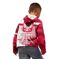 Poland Kid Hoodie Polska Coat Of Arms Flag Style - Wonder Print Shop