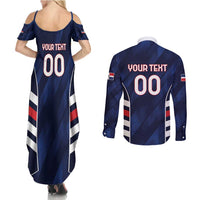 Custom Football Dominican Republic Couples Matching Summer Maxi Dress and Long Sleeve Button Shirt Go Los Quisqueyanos - Wonder Print Shop