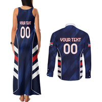 Custom Football Dominican Republic Couples Matching Tank Maxi Dress and Long Sleeve Button Shirt Go Los Quisqueyanos - Wonder Print Shop
