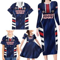 Custom Football Dominican Republic Family Matching Long Sleeve Bodycon Dress and Hawaiian Shirt Go Los Quisqueyanos - Wonder Print Shop
