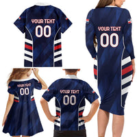 Custom Football Dominican Republic Family Matching Long Sleeve Bodycon Dress and Hawaiian Shirt Go Los Quisqueyanos - Wonder Print Shop