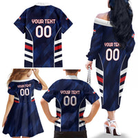 Custom Football Dominican Republic Family Matching Off The Shoulder Long Sleeve Dress and Hawaiian Shirt Go Los Quisqueyanos - Wonder Print Shop
