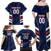 Custom Football Dominican Republic Family Matching Off Shoulder Maxi Dress and Hawaiian Shirt Go Los Quisqueyanos - Wonder Print Shop